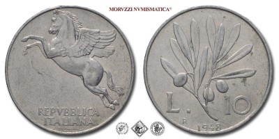 Repubblica Italiana, LIRE 10, Olivo, 1948, Zecca di Roma, ITALMA, SPL, (Pagani 2303) / monete italiane moderne (moneta italiana moderna da collezione) | Moruzzi Numismatica