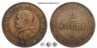 Stato Pontificio, PIO IX, Mastai Ferretti, SOLDI 2, 1866 ANN XXI, Zecca di Roma, RAME, mBB, (Pagani 598) / monete papali pontificie (moneta papale pontificia da collezione - 10 CENTESIMI) | Moruzzi Numismatica