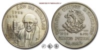 MESSICO, Miguel Hidalgo, PESOS 5, Bicentenario della nascita di Hidalgo, 1953, Zecca di Città del Messico, ARGENTO, qSPL, (KM 468) / ESTADOS UNIDOS MEXICANOS CINCO PESOS Mo 1953 Bicentenario del nacimiento de Hidalgo monedas mexicanas de plata de la Casa de Moneda de México (World SILVER Coins - monete mondiali messicane moderne d'argento - moneta mondiale messicana moderna da collezione) | Moruzzi Numismatica